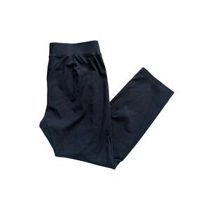 Eileen Fisher Black Wide Leg Cropped Pants L/G Stretch Comfort Casual